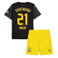 Borussia Dortmund Donyell Malen #21 Bortaställ Barn 2024-25 Korta ärmar (+ Korta byxor)